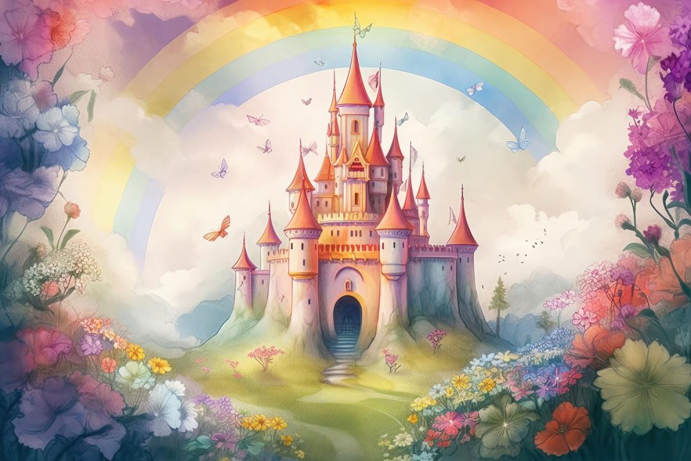 Princess Kasteel Bloemen Behang