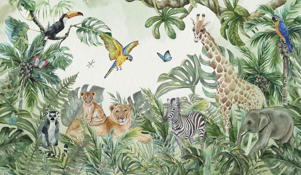 Avontuurlijk Dierenbehang Kinderkamer