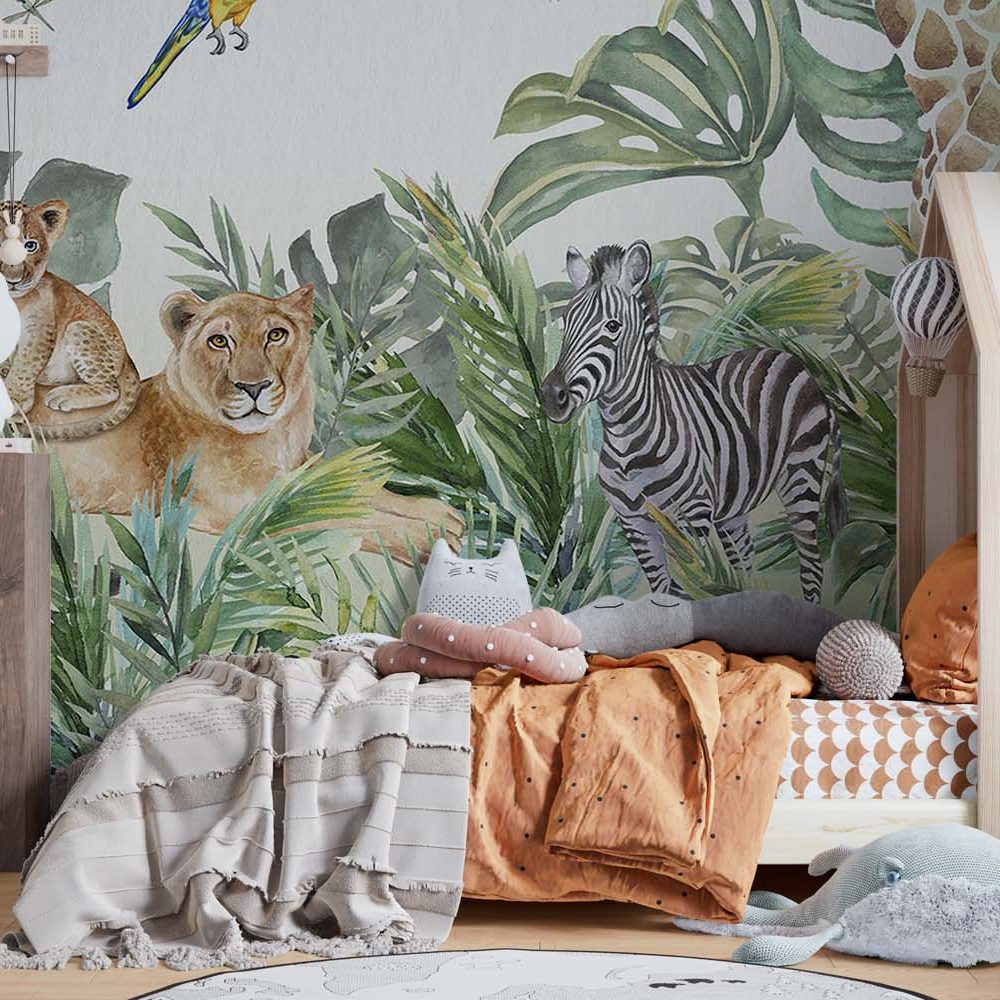 Alternative view of Avontuurlijk Dierenbehang Kinderkamer