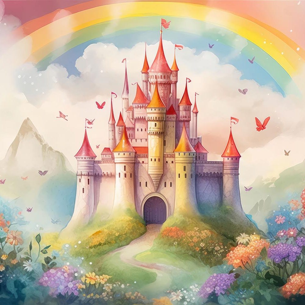 Princess Kasteel Bloemen Behang