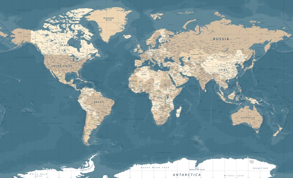 Stijlvol Modern Wereldkaart Behang
