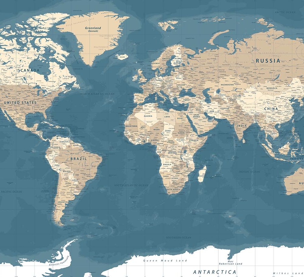 Stijlvol Modern Wereldkaart Behang