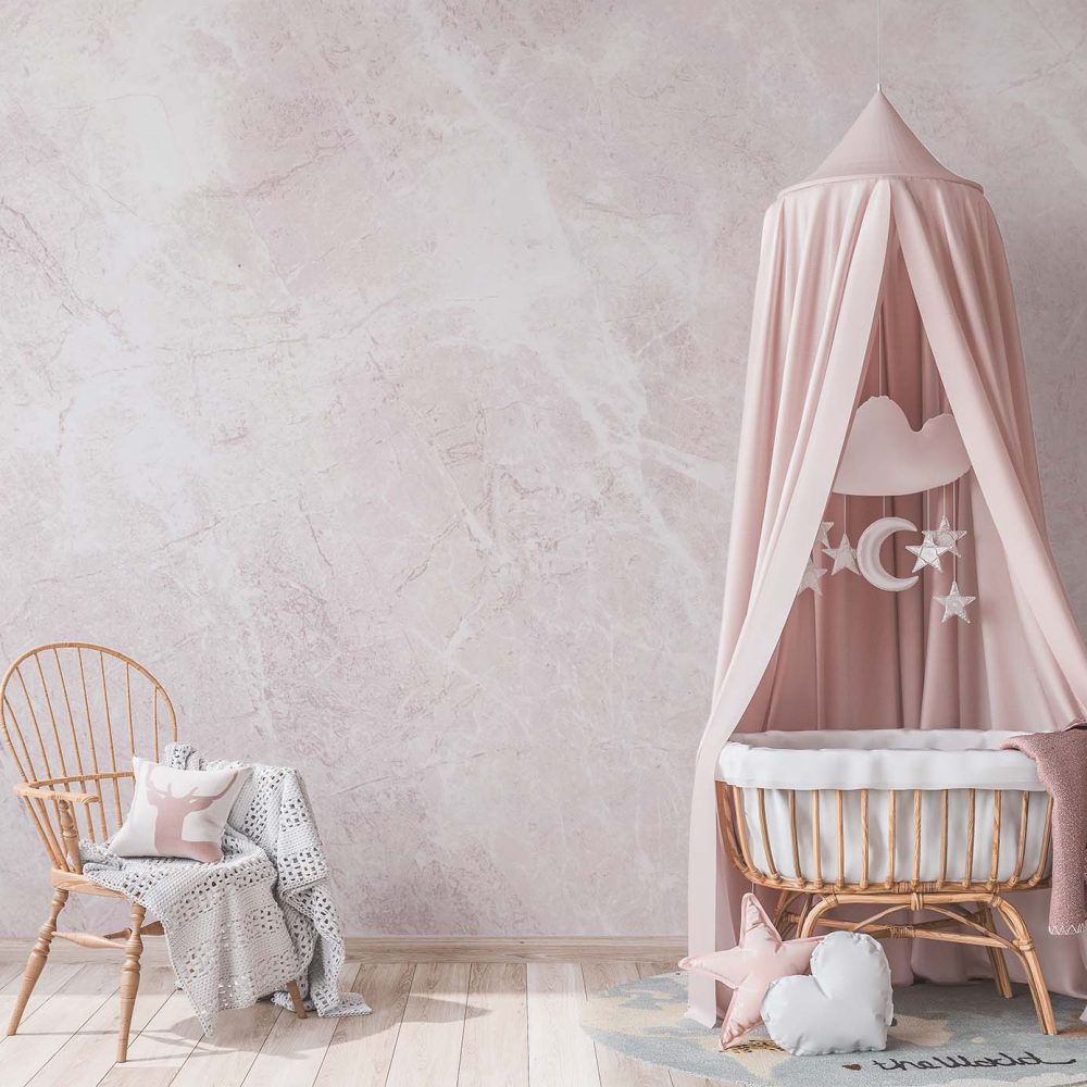 Alternative view of Roze Marmer Kinderbehang