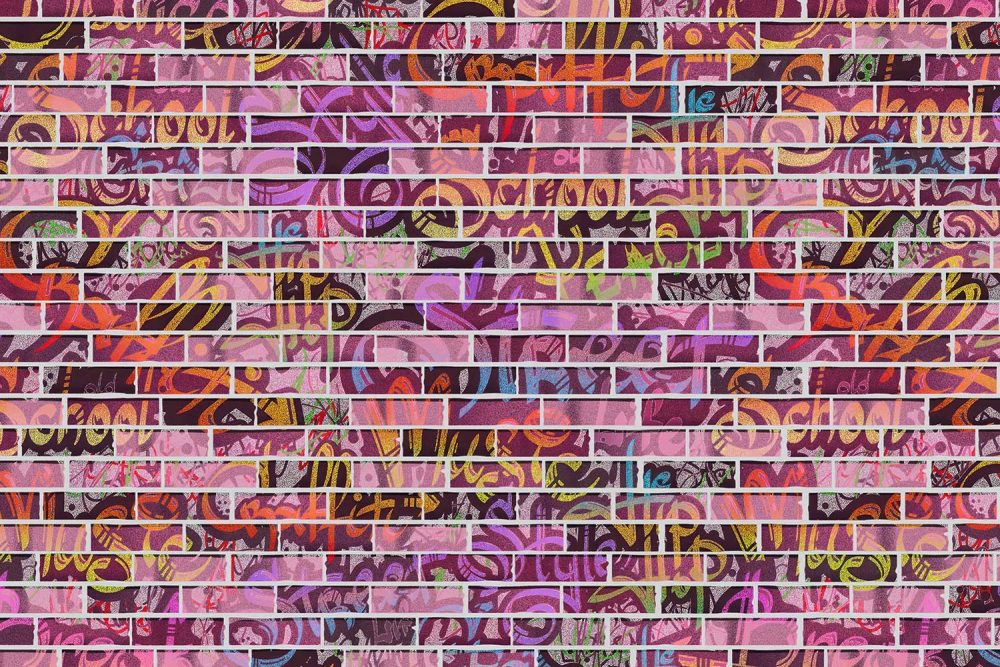 Roze Graffiti Behang Urban