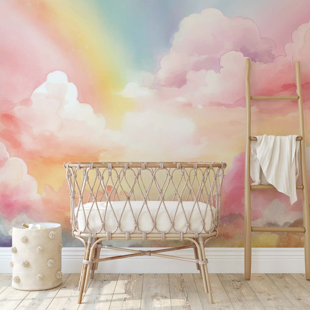 Alternative view of Betoverende Regenboog Kinderkamer Behang