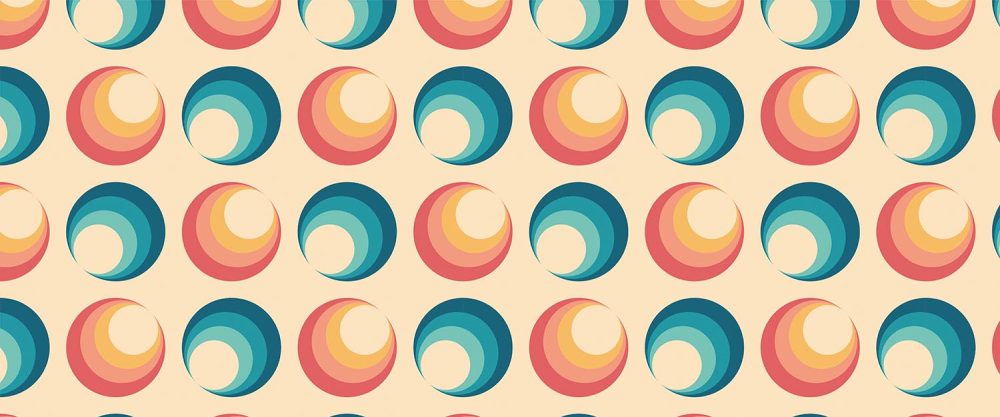 Retro Cirkels Levendig Behang