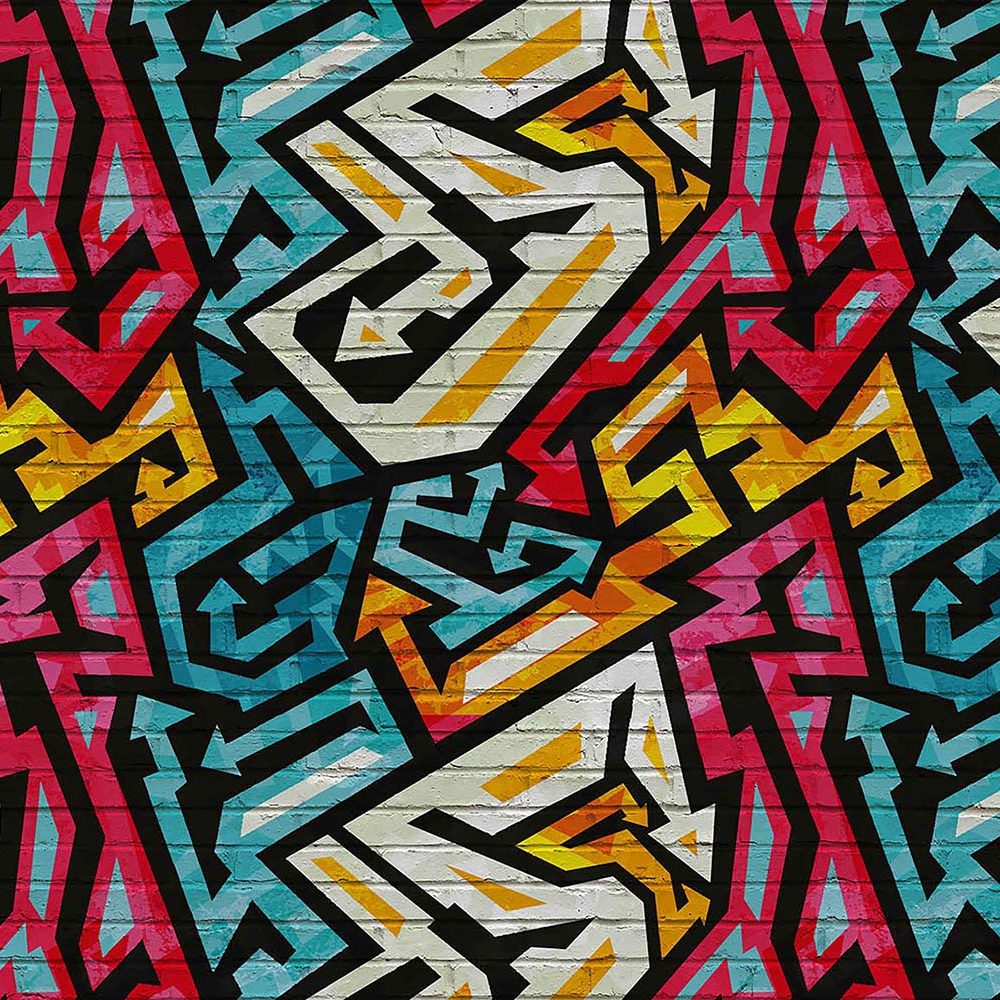 Graffiti Behang Kleurrijke Explosie