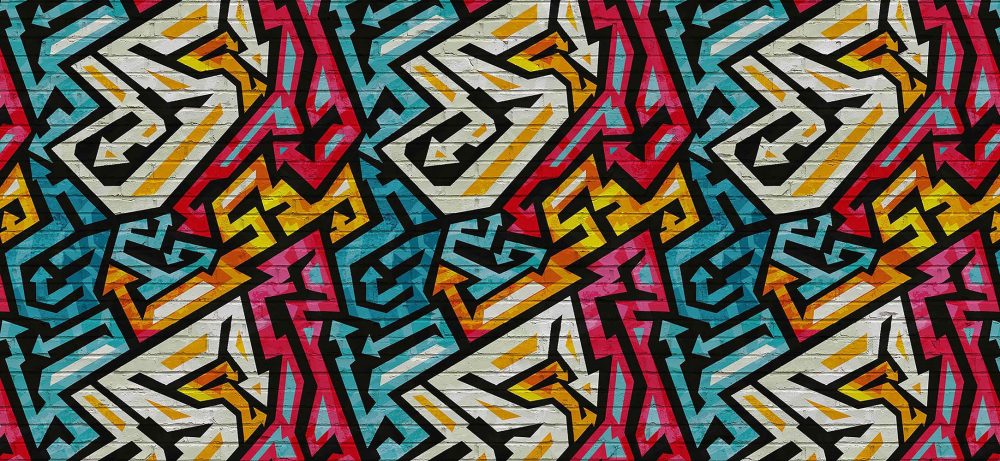 Graffiti Behang Kleurrijke Explosie