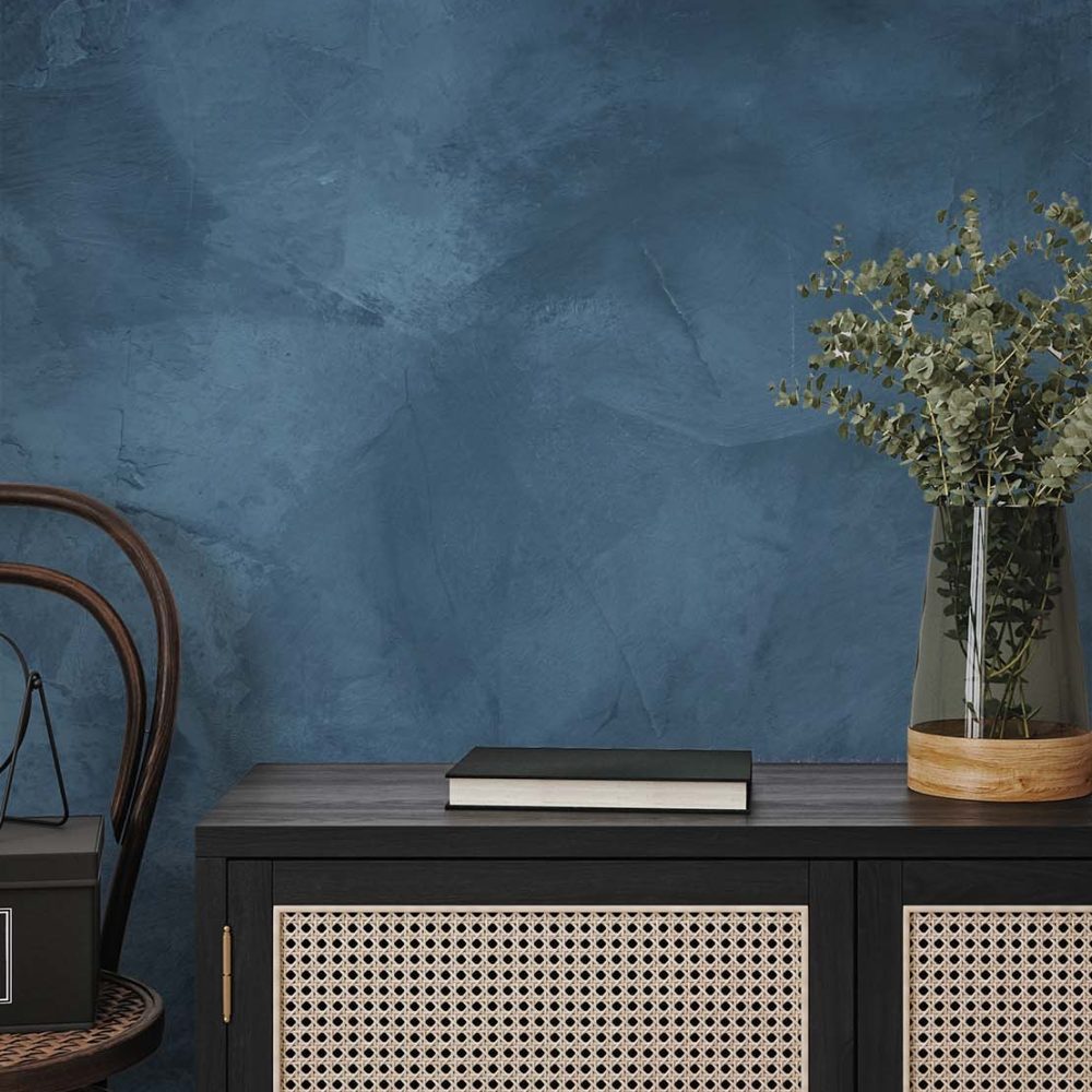 Alternative view of Blue Washed Concrete Industrieel Behang