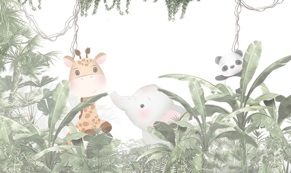 Vrolijk Jungle Dierenbehang