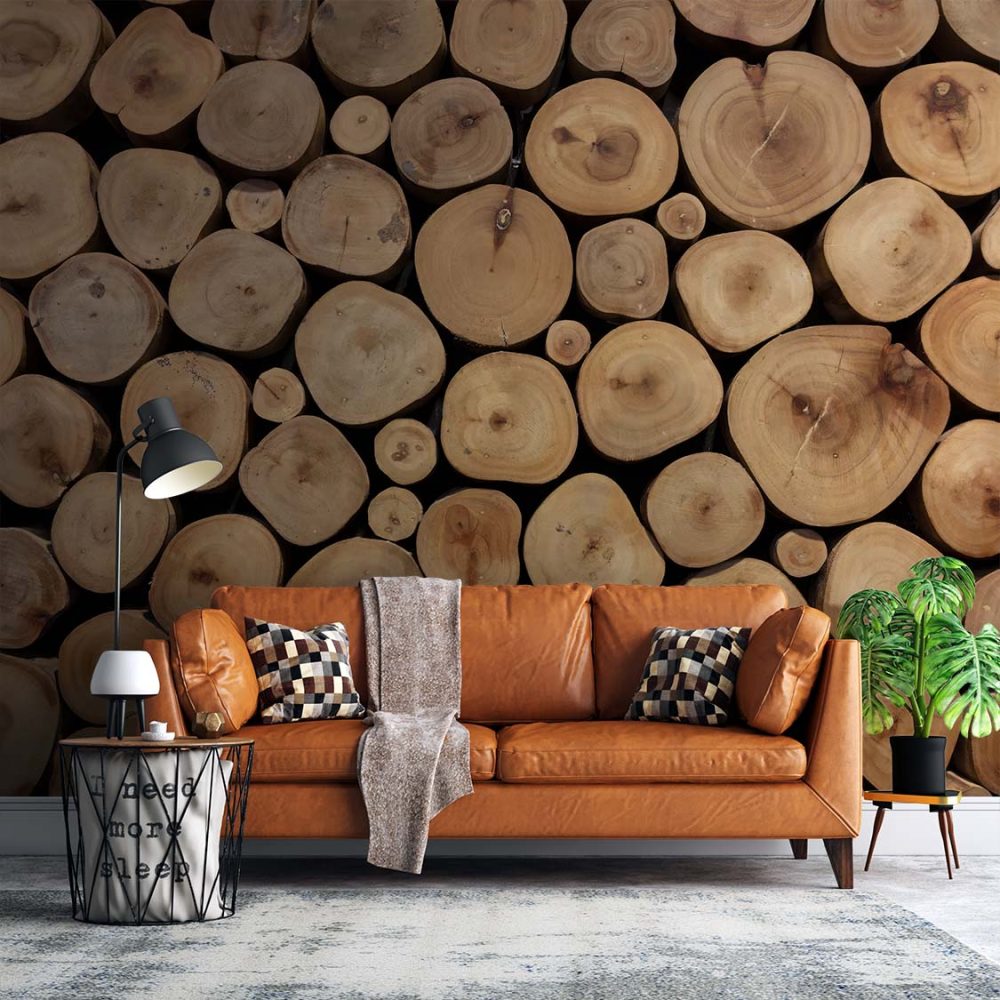 Alternative view of Warme tinten hout behang