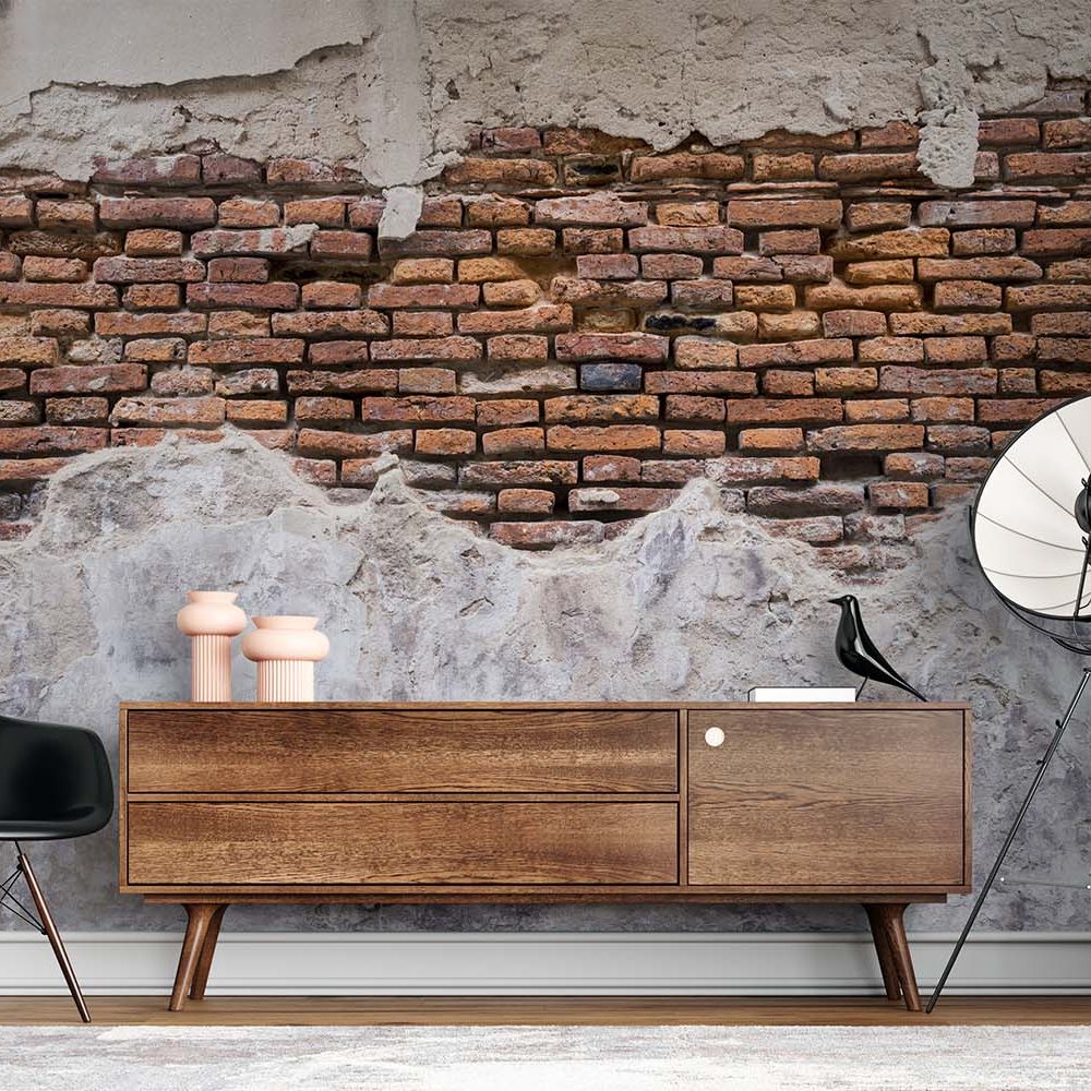 Alternative view of Industrieel Baksteen Cement Behang