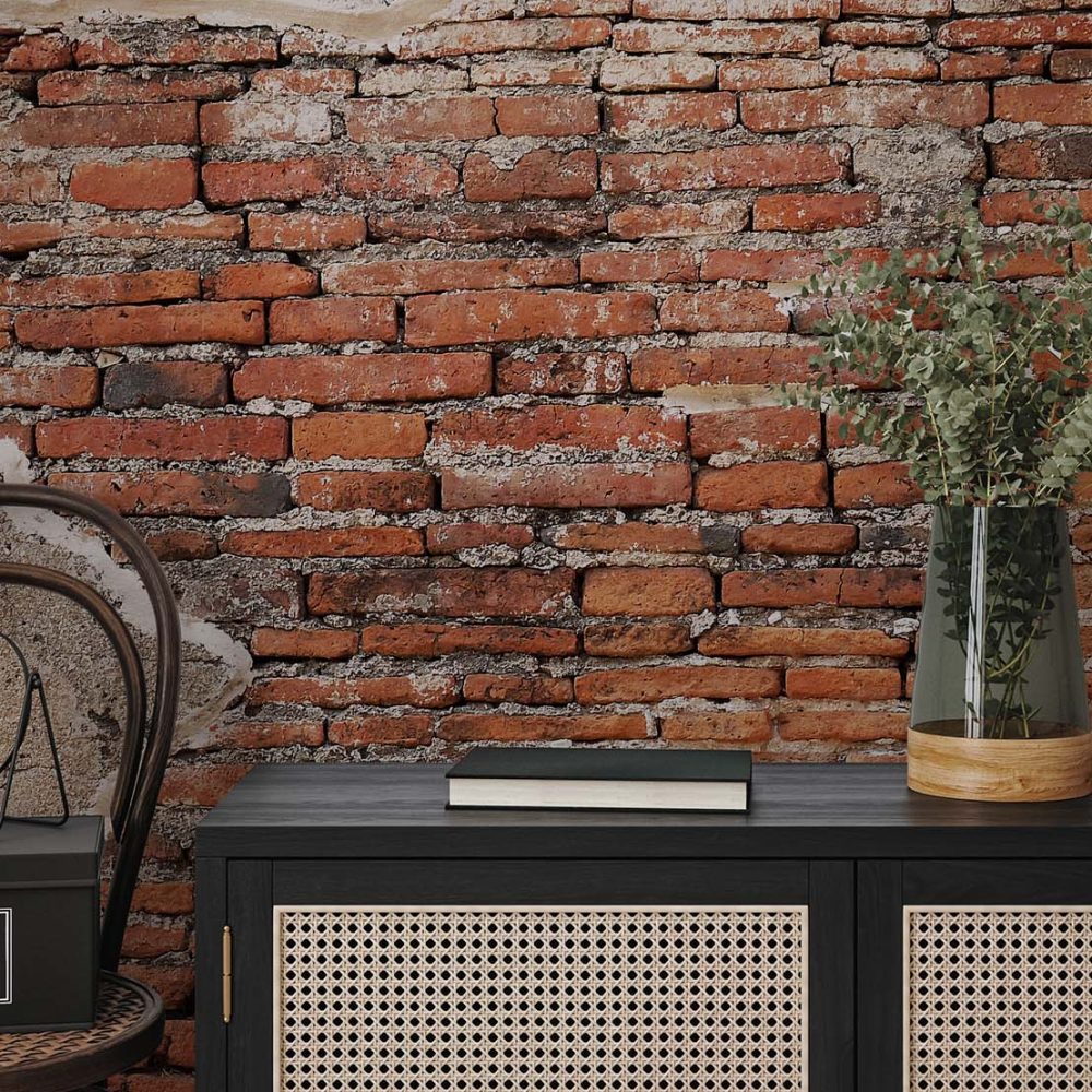 Alternative view of Industrieel Behang Rode Baksteen Design