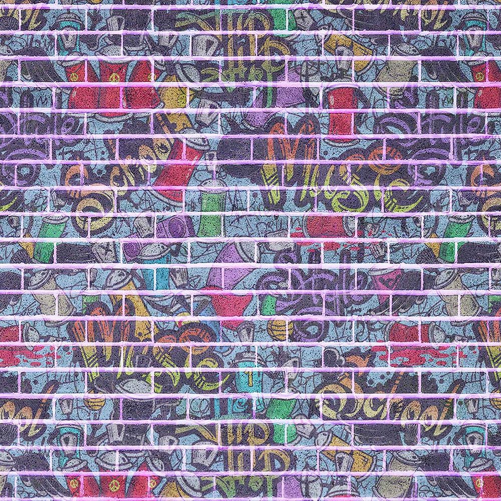 Graffiti Behang Kleurrijke Stadsgevel