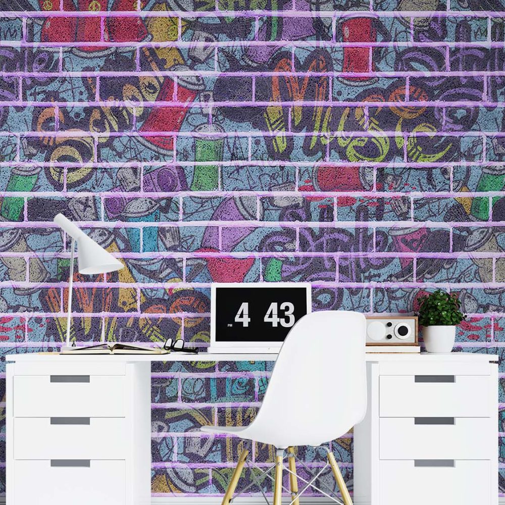 Alternative view of Graffiti Behang Kleurrijke Stadsgevel