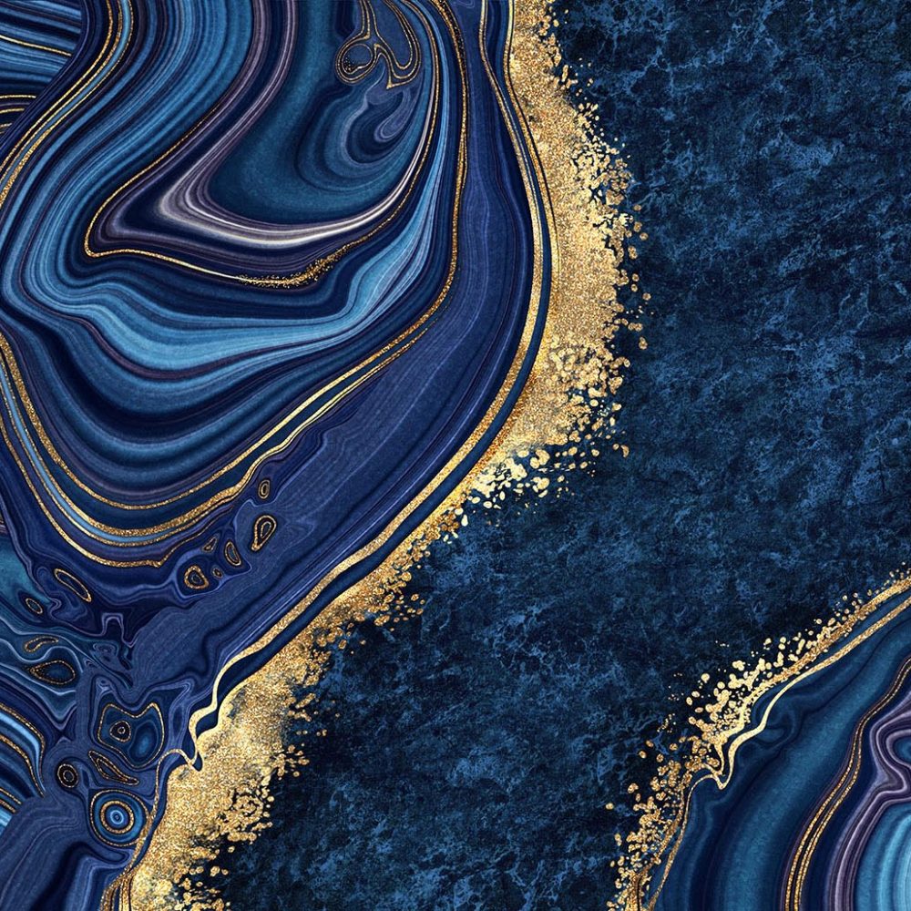 Blauw marmer behang: Luxueuze Elegantie.
