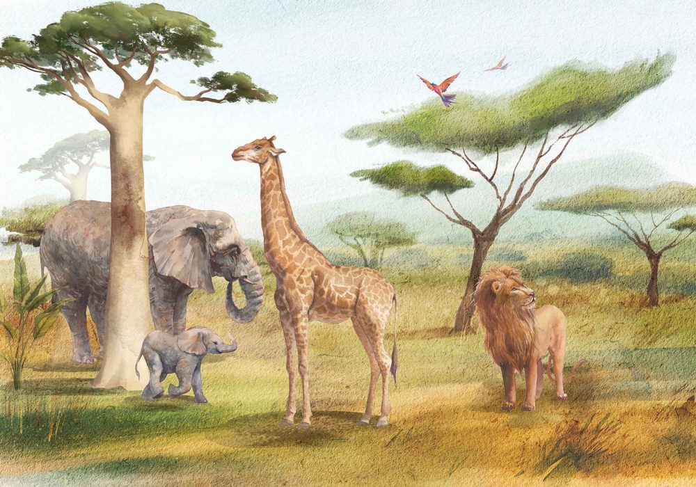 Avontuurlijk Dierenbehang Kinderkamer