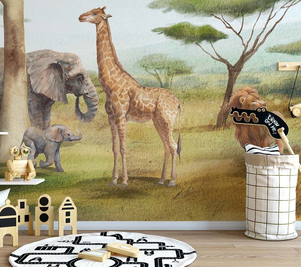 Alternative view of Avontuurlijk Dierenbehang Kinderkamer