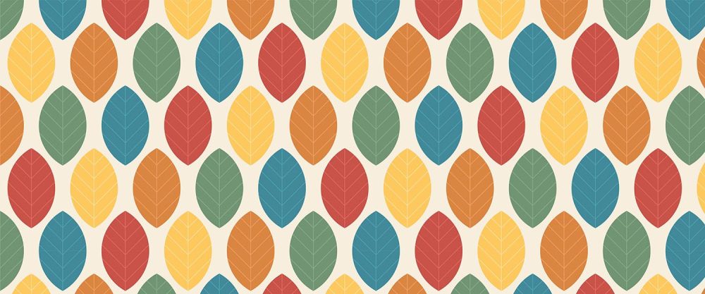 Herfstkleuren Retro Bladeren Behang