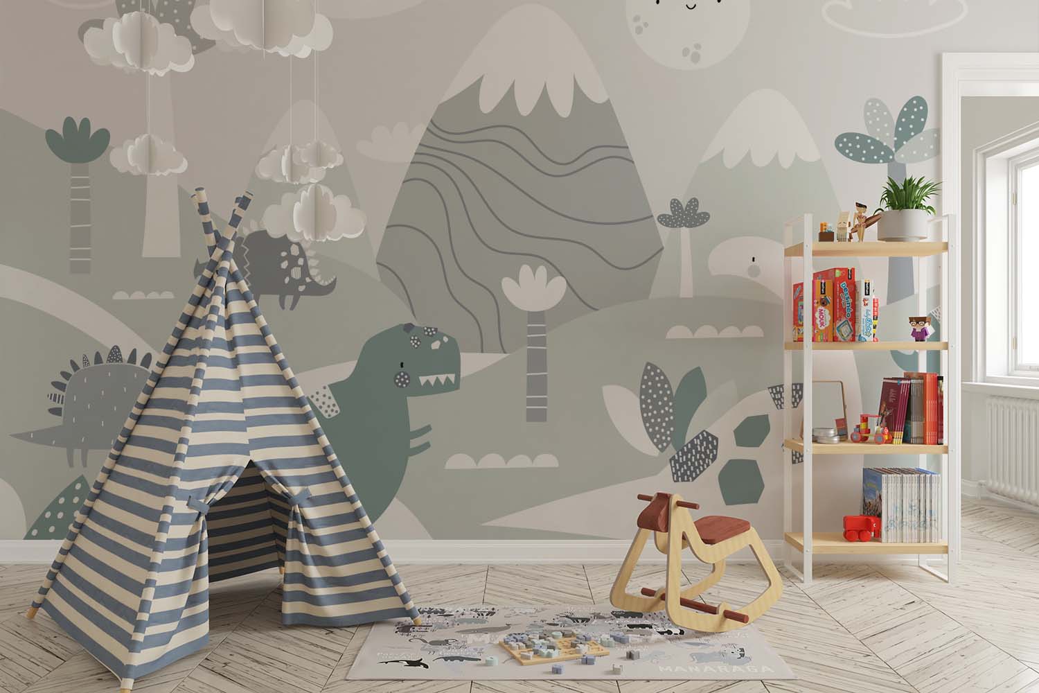 Avontuurlijk Dino Kinderkamer Behang - Afbeelding 2