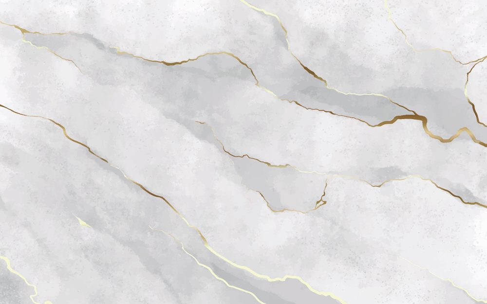 Blauw Goud Marmer Behang