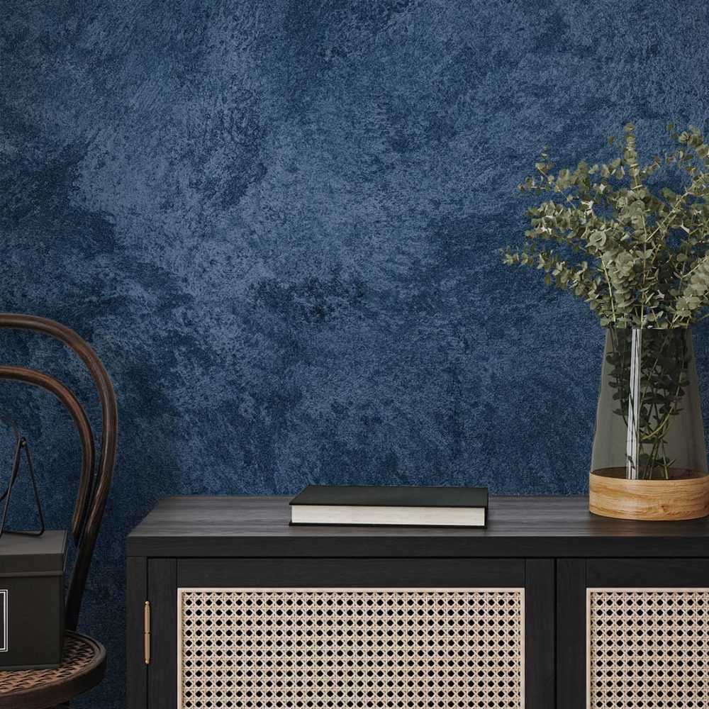 Alternative view of Blauw Cement Industrieel Behang