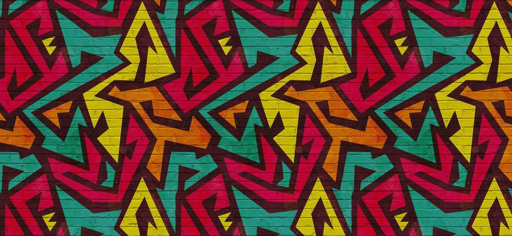 Kleurrijk Graffiti Behang Stedelijk