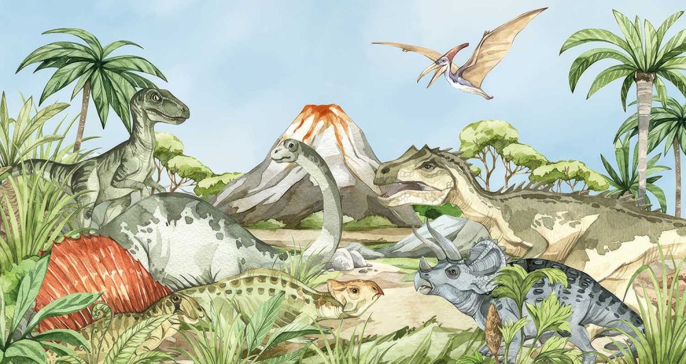 Betoverende Dino Kinderkamer Behang