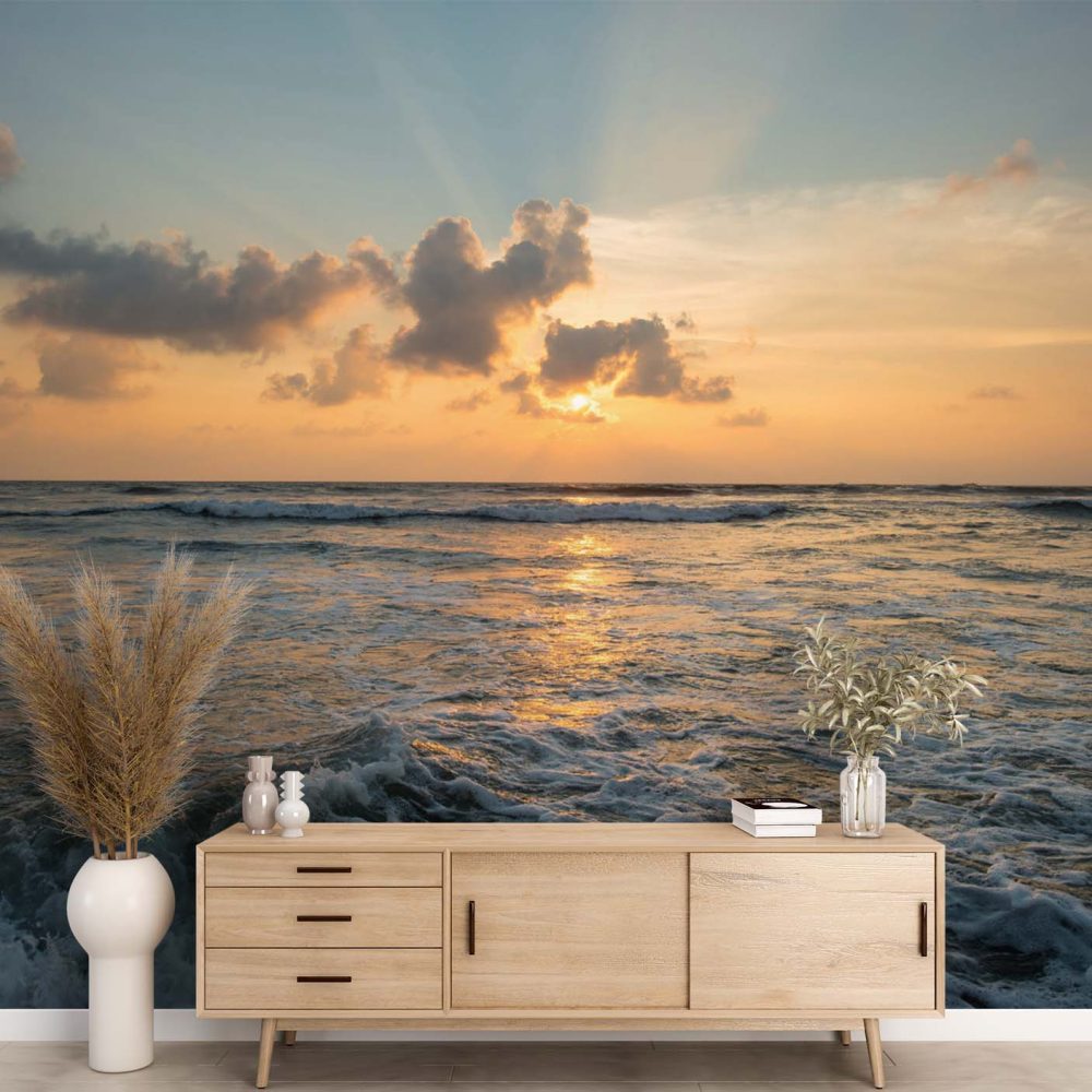 Alternative view of Zonsondergang Oceaan Natuur Behang