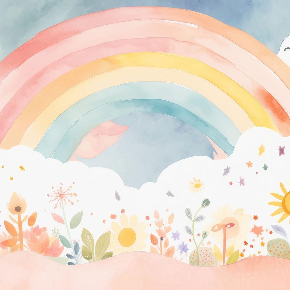 Vrolijk Regenboog Kinderbehang