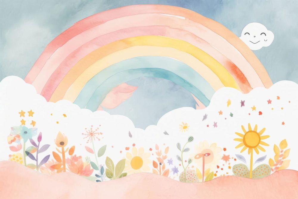 Vrolijk Regenboog Kinderbehang