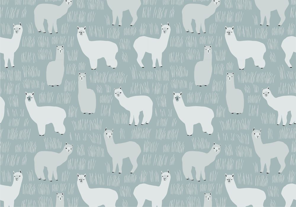 Lama Avontuur Kinderkamer Behang