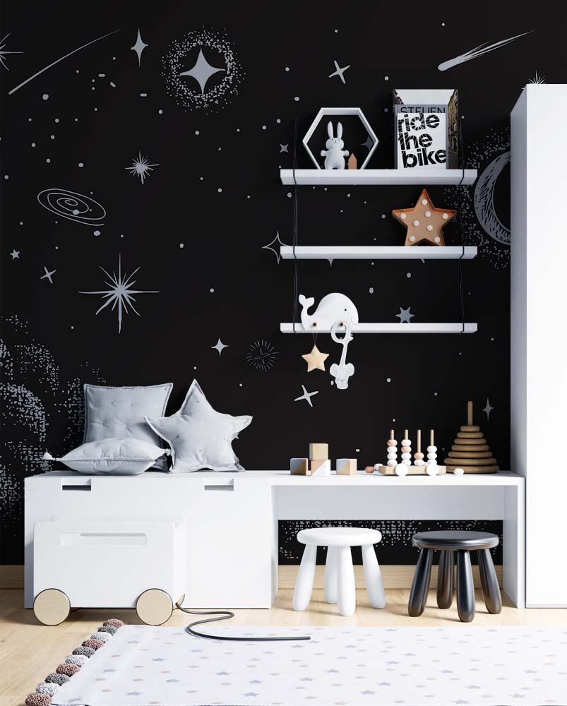 Alternative view of Betoverend Sterrenstelsel Kinderbehang