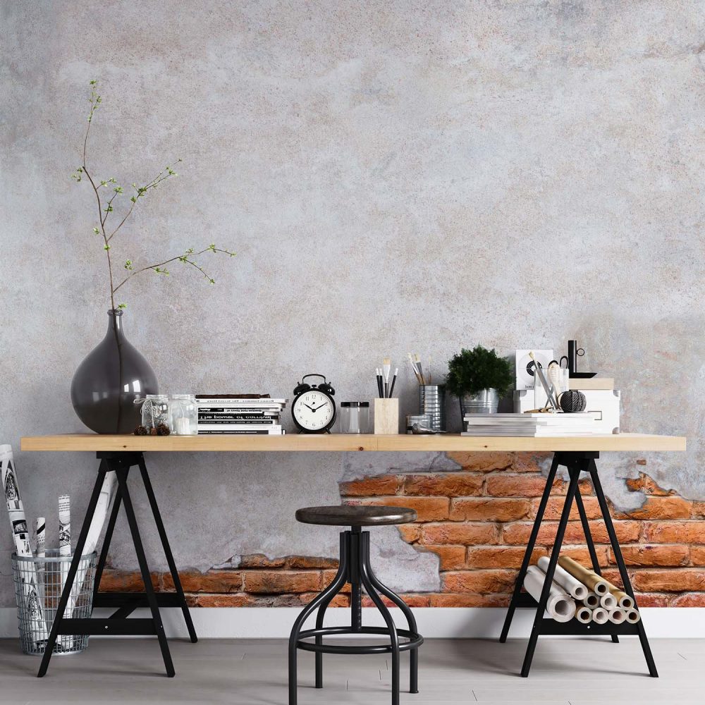 Alternative view of Industrieel Behang: Rode Baksteen & Cement