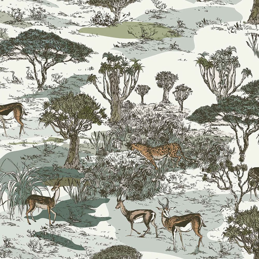 Avontuurlijk Dierenrijk Kinderkamer Behang