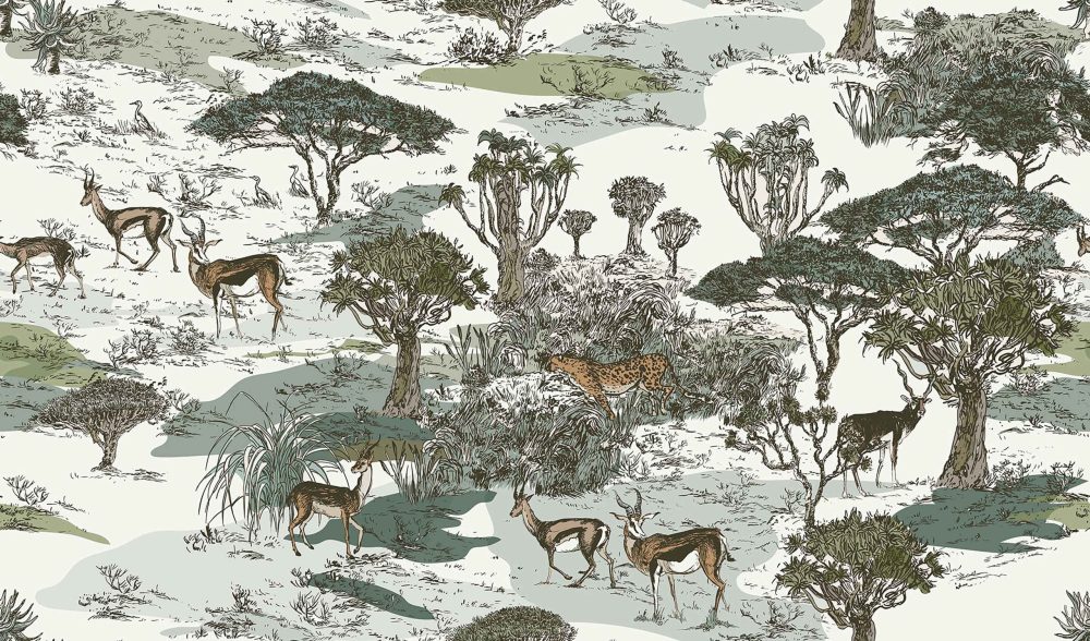 Avontuurlijk Dierenrijk Kinderkamer Behang