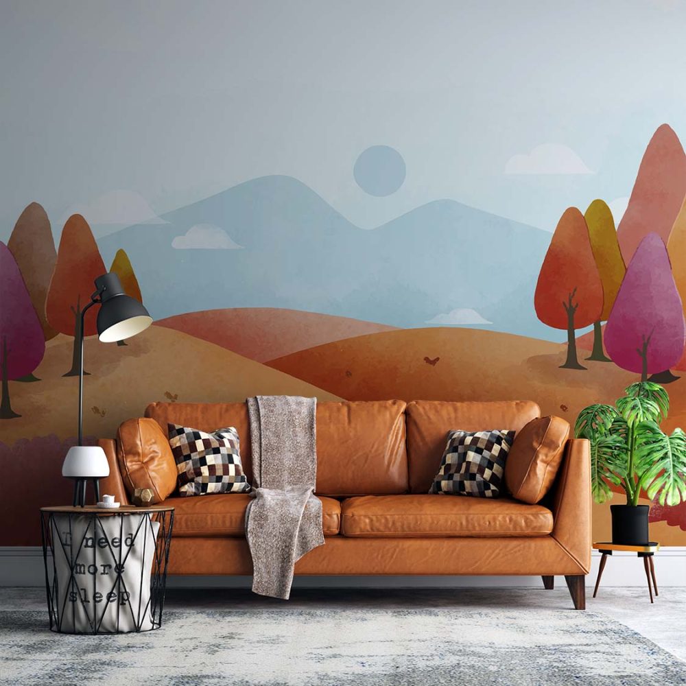 Alternative view of Magische Waterverf Landschap Behang