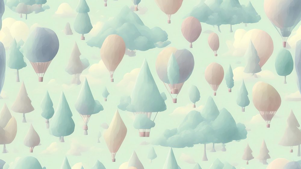 Luchtballonnen Landschap Kinderbehang