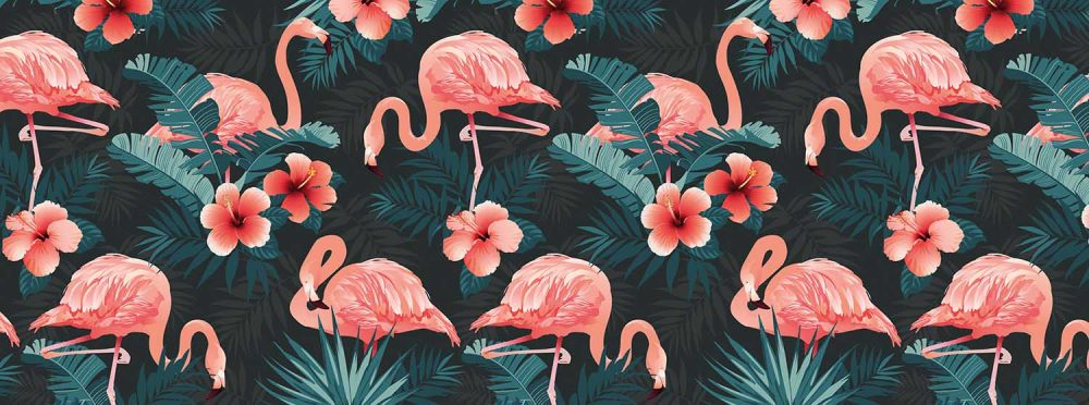 Betoverend Flamingo Tropisch Behang