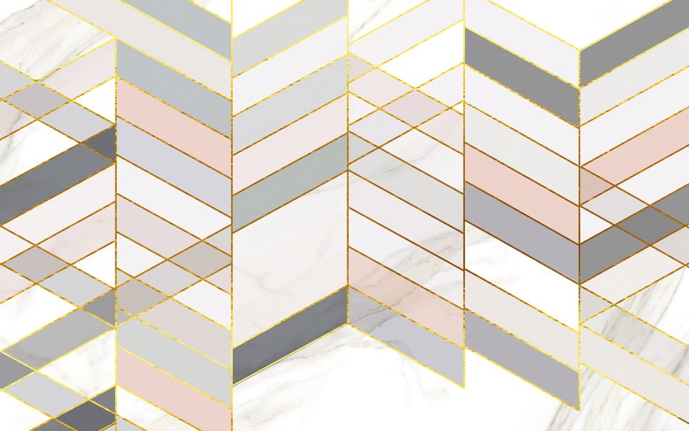 Roze Chevron Marmer Behang.