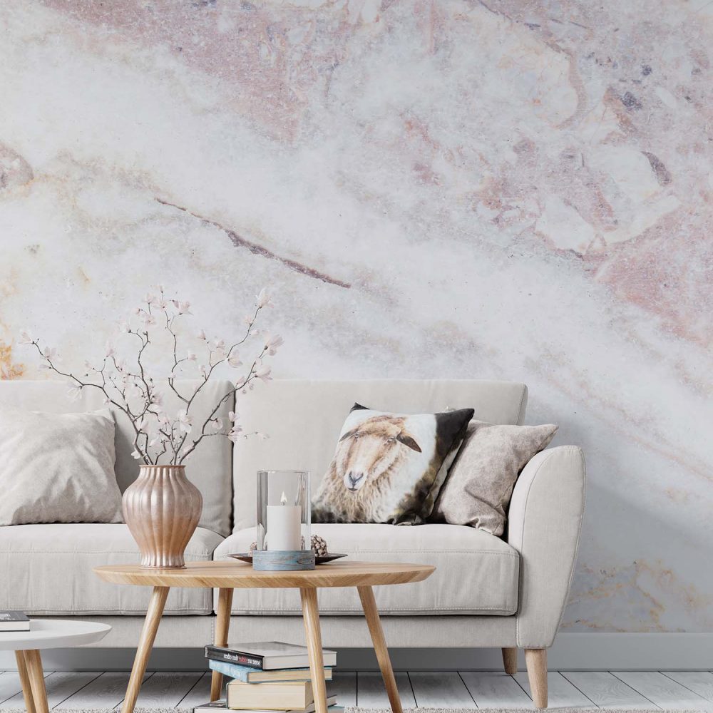 Alternative view of Subtiel Wit Marmer Behang
