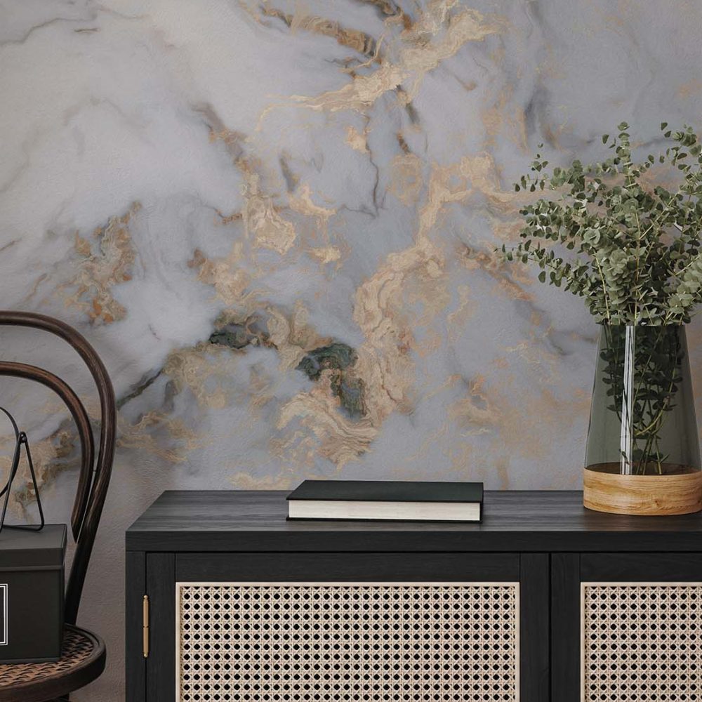 Alternative view of Gouden Aderen Marmer Behang