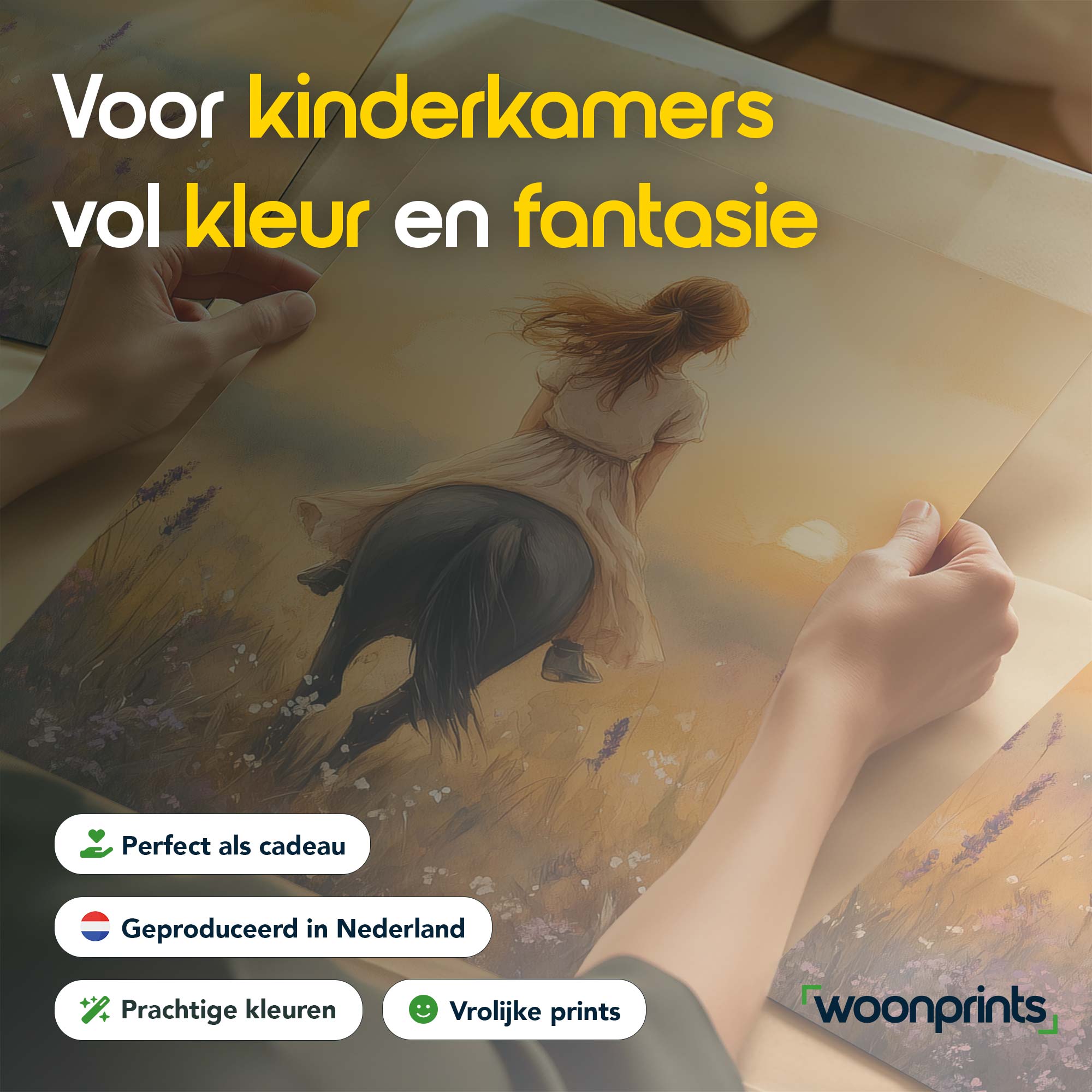 Zacht Droomlandschap: Dame te Paard tussen Bloemen - Afbeelding 4