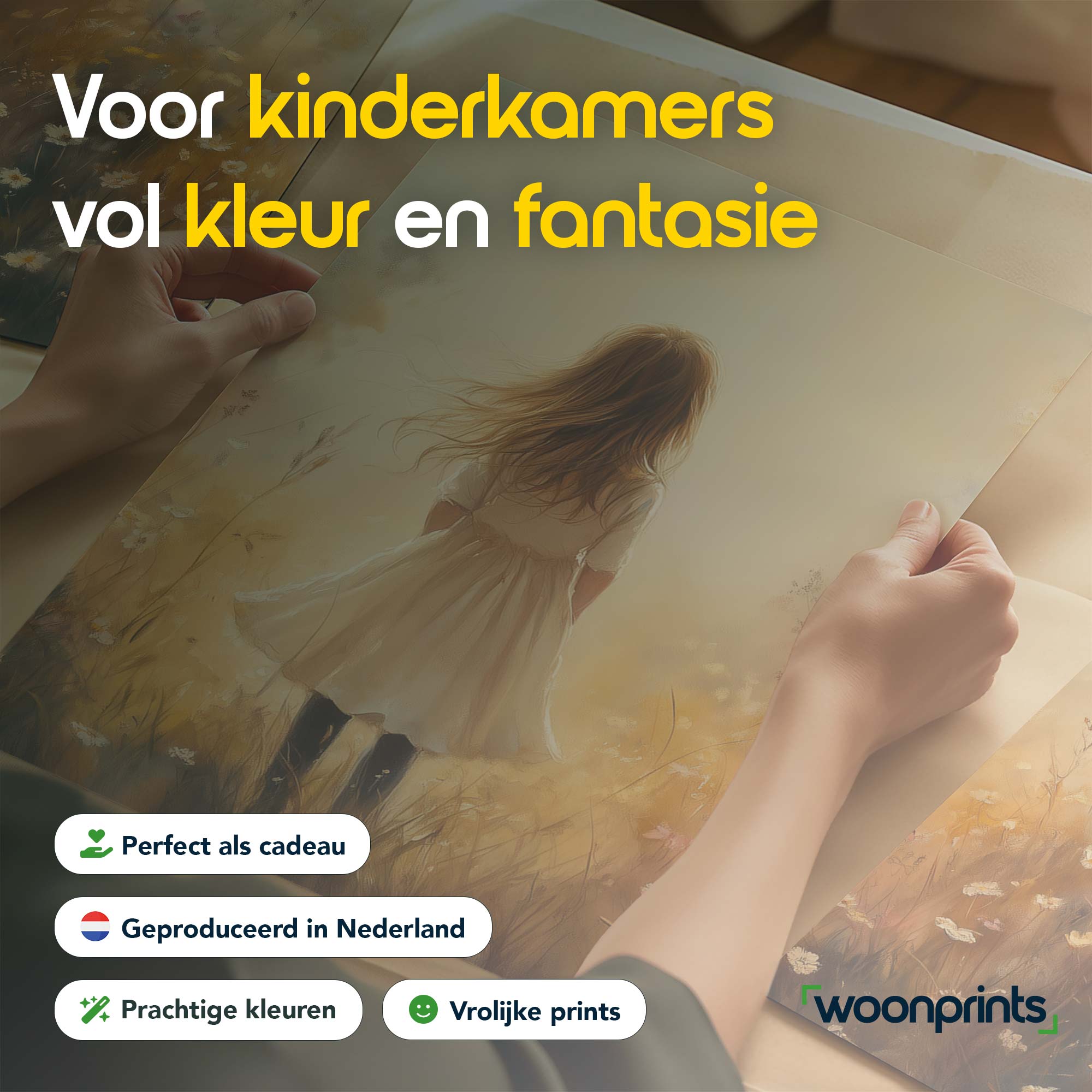 Zacht Dromerig Meisje in Bloemenveld - Afbeelding 4