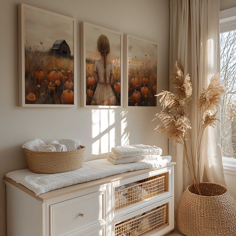 Alternative view of Magisch Pompoenveld met Dromerig Meisje