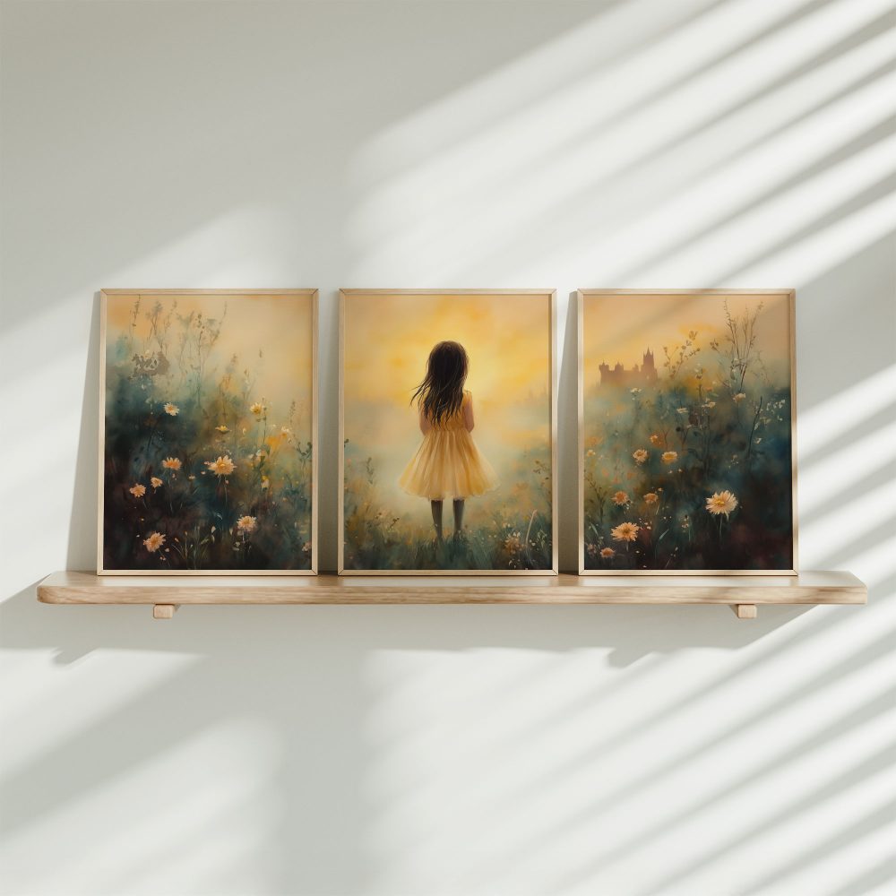 Fantastisch Meisje in Gele Jurk bij Betoverend Kasteel