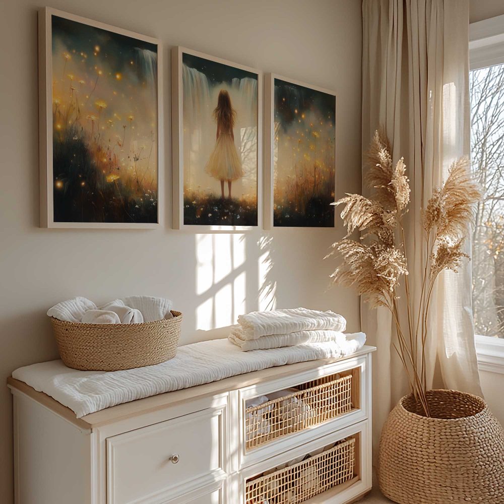 Alternative view of Betoverend Meisje in Bloemenveld bij Waterval