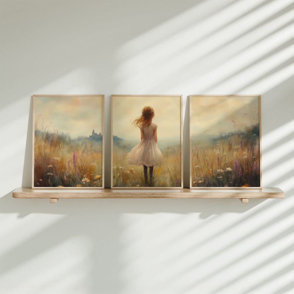 Feeërieke Droom in Bloemenveld met Kasteel