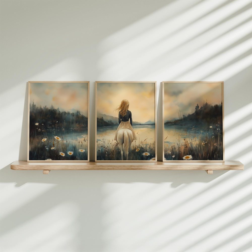 Betoverend Paard en Meisje in Bloemenveld