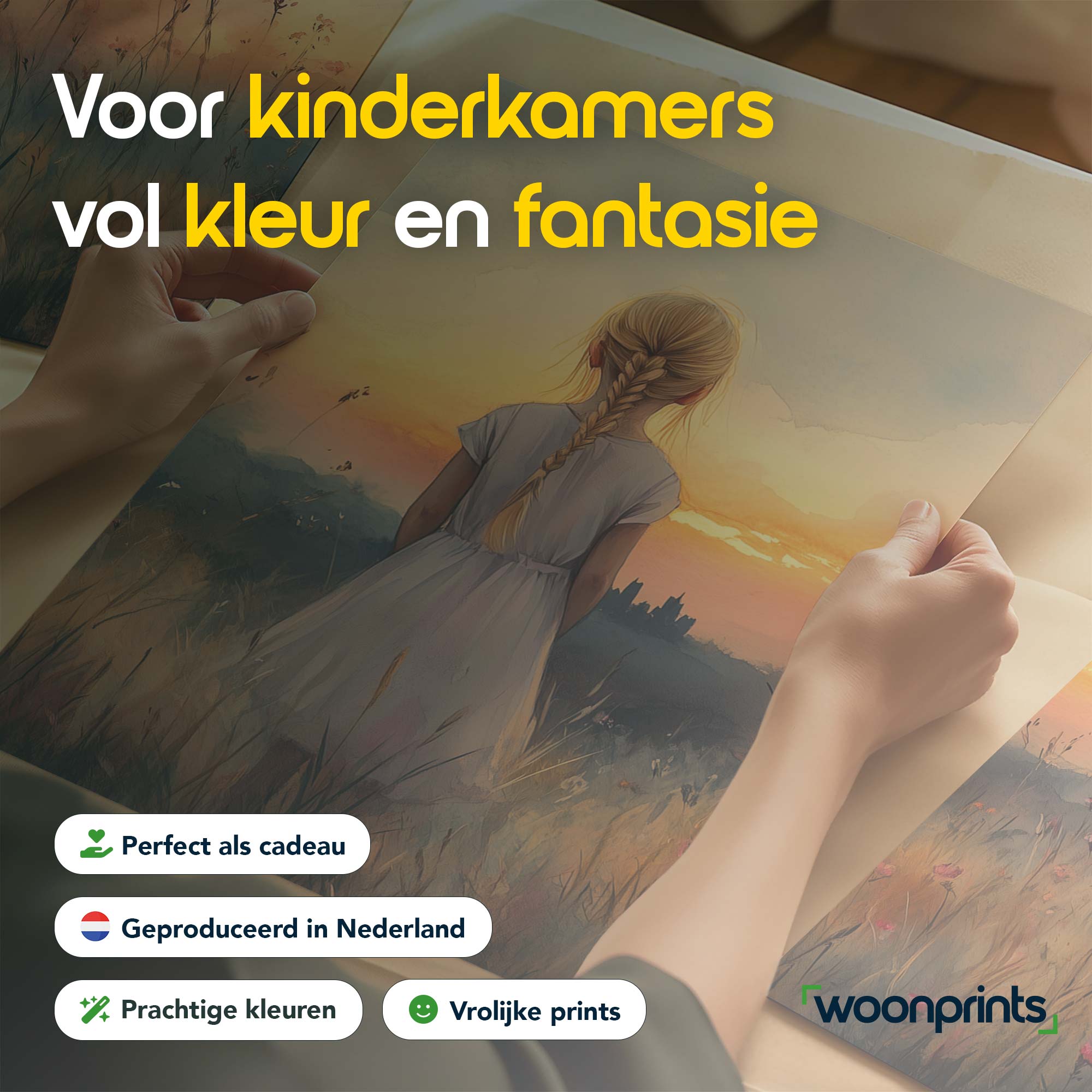 Zonnig Meisje in Gouden Grasvelden - Afbeelding 4